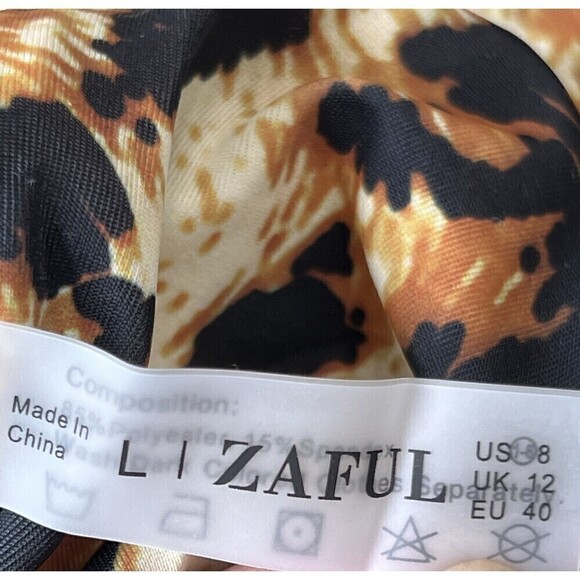 Zaful 2 Piece Bikini Animal Print String Bikini Underwire Size 8 Large - Picture 8 of 9